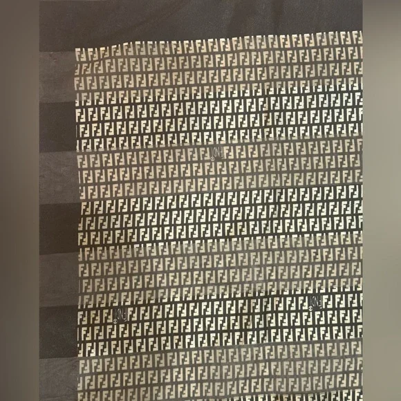XL Fendi Monogram Black/Gold Scarf—So Chjc - Picture 4 of 7